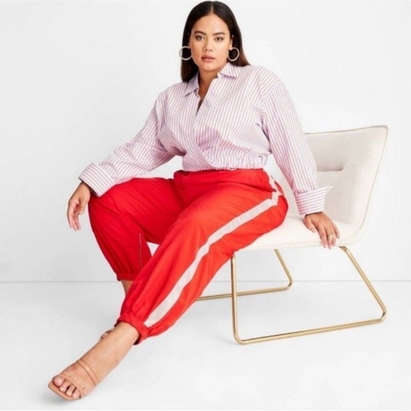 NWT size  4X Women's High-Rise Nylon Track Pants Future Collective™ sold out - Picture 3 of 16